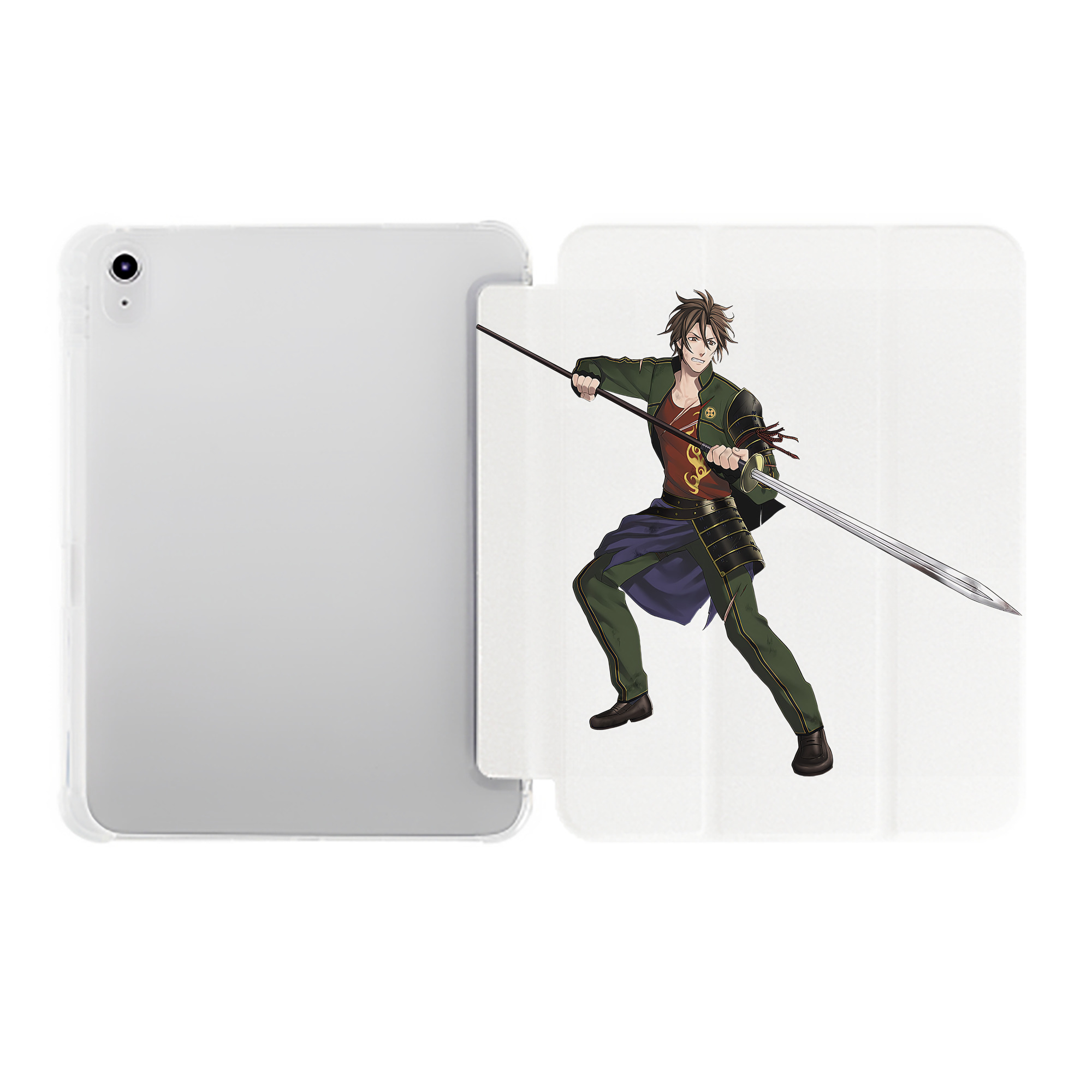 （画像用） 刀剣乱舞 Touken Ranbu IPad ケース ペン収納付き 三つ折りスタンド PUレザー×シリコン 対応機種9.5/10.5/10.9インチ